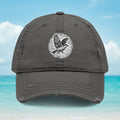 Embroidered Black Sparrow Dad Hat — Vintage Distressed