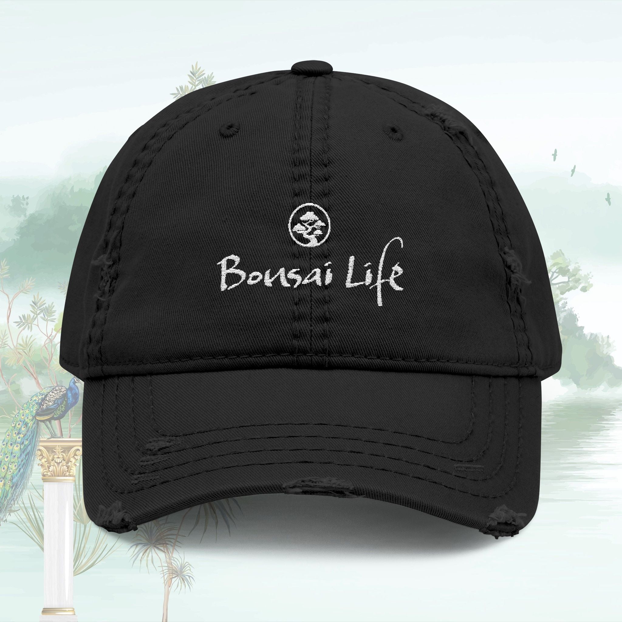 Embroidered Bonsai Life Dad Hat — Vintage Distressed