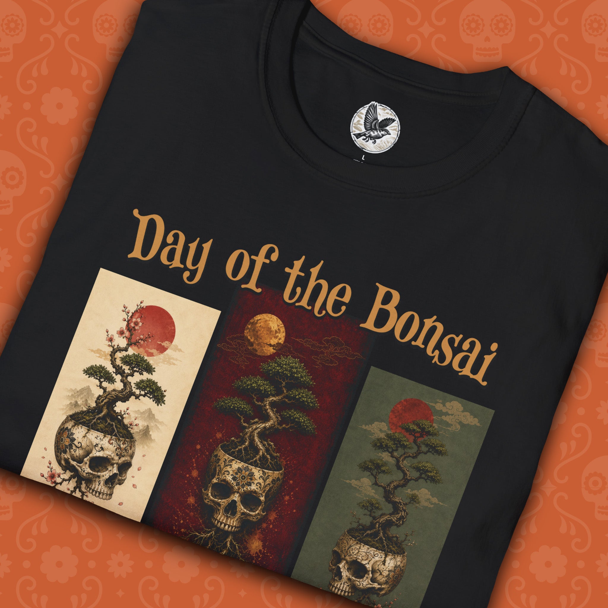 Day of the Bonsai Skull Tee | Gothic Japanese Bonsai Shirt for Plant Lovers
