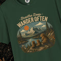 Breathe Deep Wander Often Tee | Vintage Mountain & Wildlife Nature Shirt