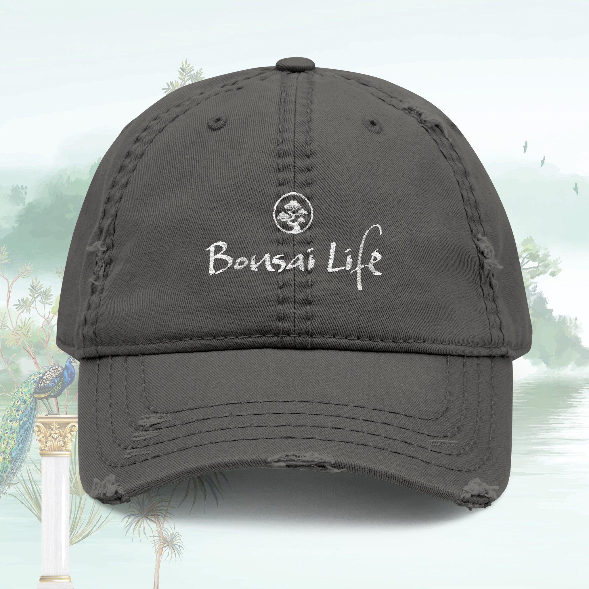 Embroidered Bonsai Life Dad Hat — Vintage Distressed