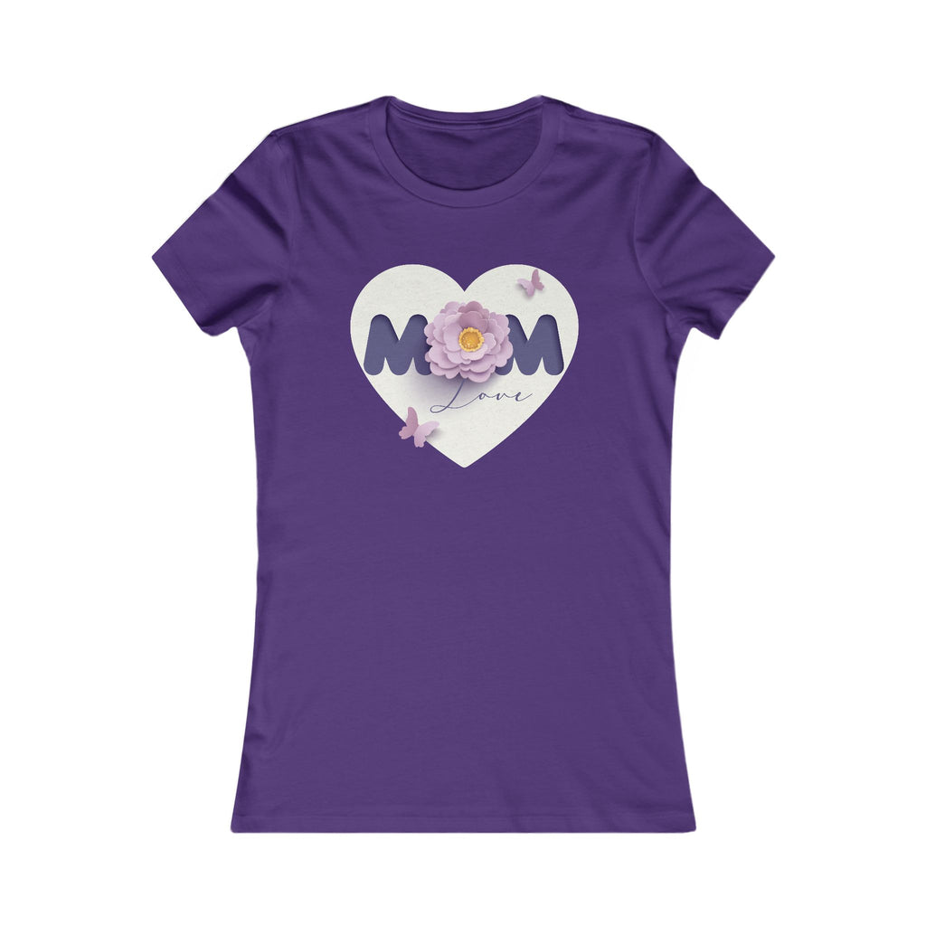 Mom Love Floral Tee — Women's Mother's Day T‑Shirt with Heart & Butterflies