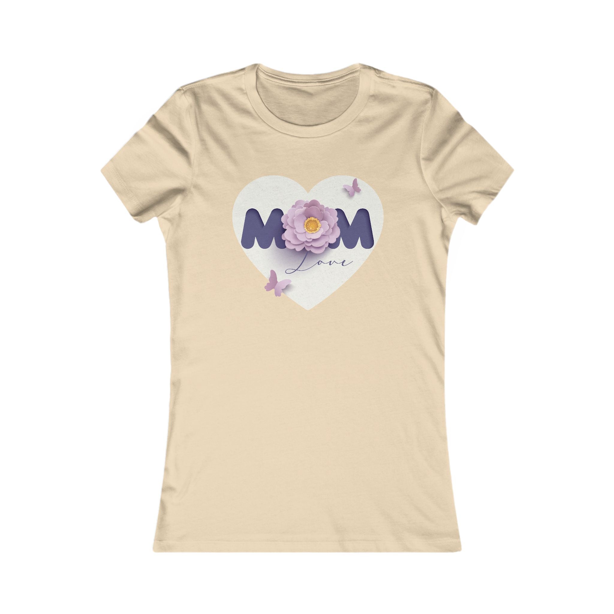 Mom Love Floral Tee — Women's Mother's Day T‑Shirt with Heart & Butterflies